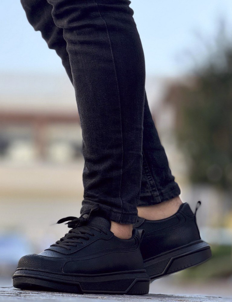 Ανδρικά μαύρα Sneakers με λαστιχένια σόλα CH987 φωτογραφία